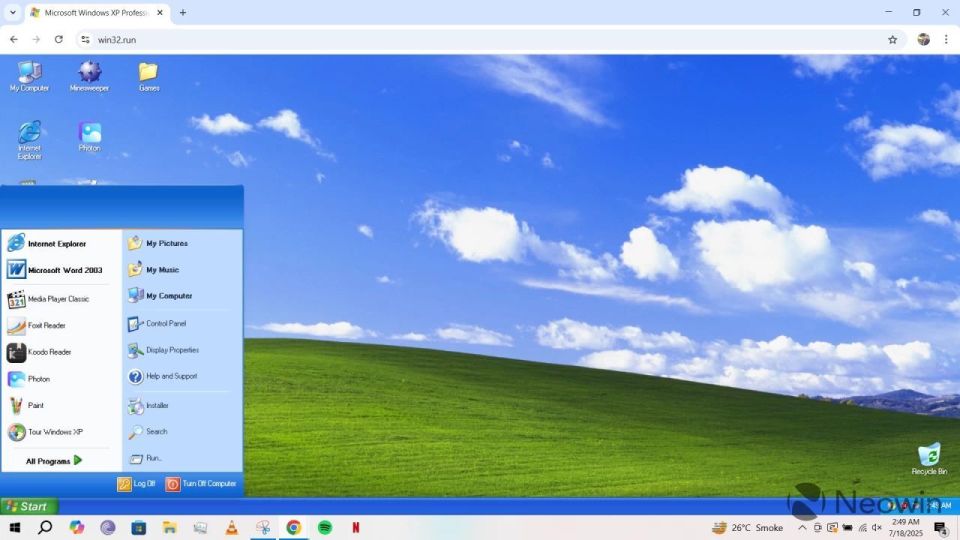 怀旧之旅启动：网页版 WinXP 亮相，可用画图、玩扫雷游戏等_腾讯新闻