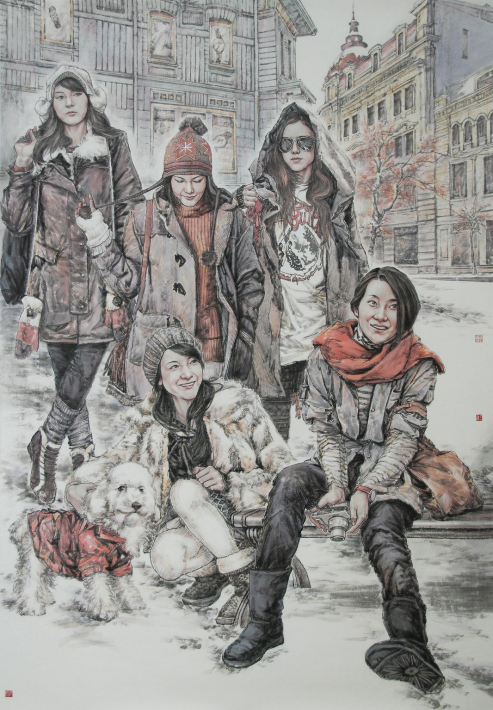 2015年《敦煌故事》200×240cm 创作于2020年《又见青绿》230×210cm