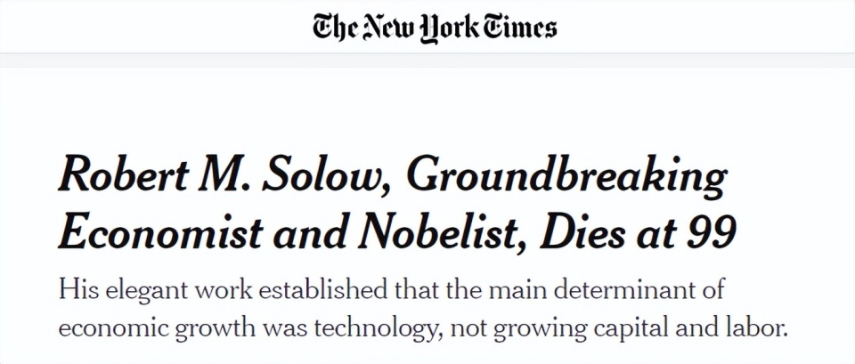 Robert M. Solow, Groundbreaking Economist and Nobelist, Dies at 99 - The  New York Times