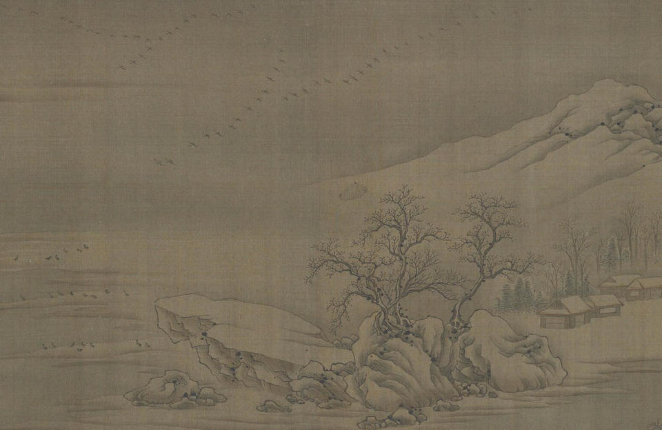 王维《江干雪霁图卷》(局部)关于文人画的定义,自古以来也有各种各样