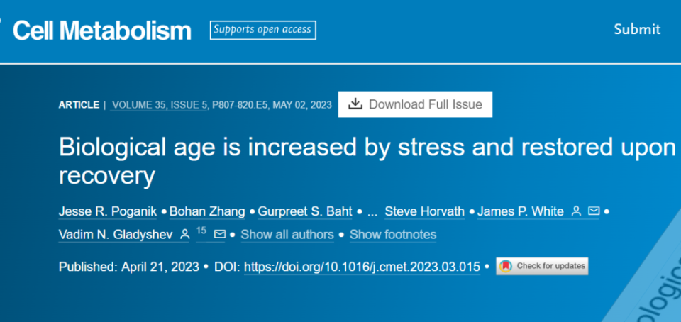 Biological age is increased by stress and restored upon recovery