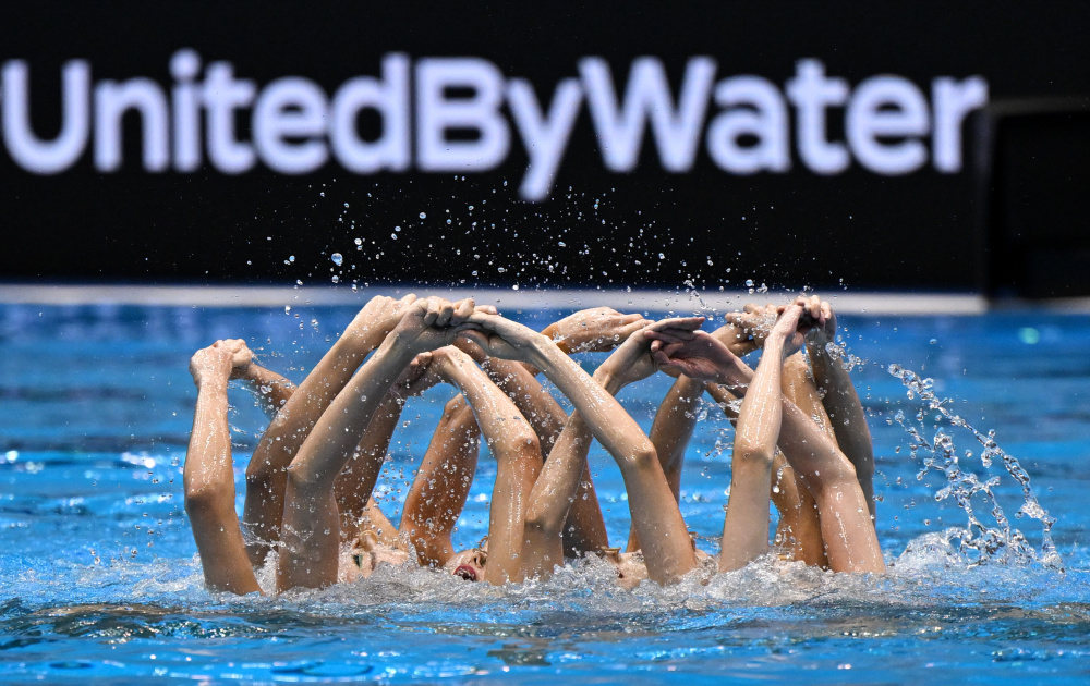 游泳世锦赛花样游泳集体自由自选决赛中国队夺冠2