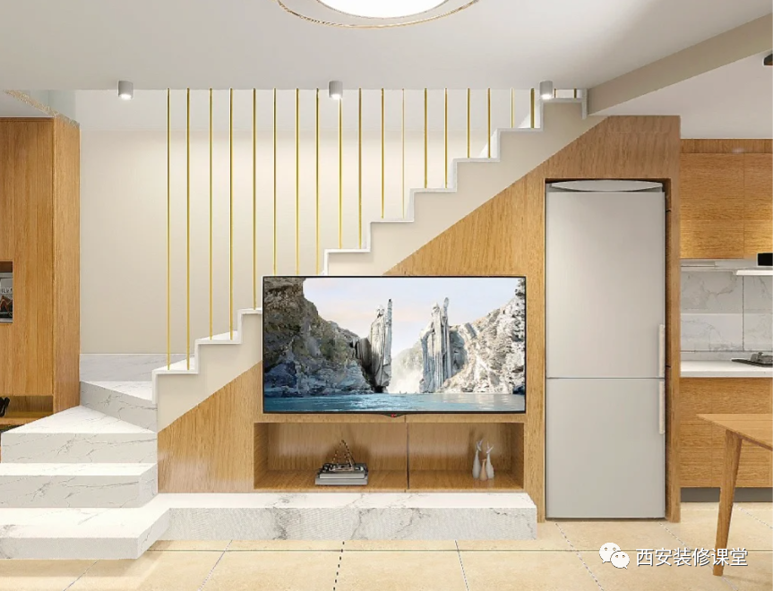 楼梯下不浪费,做电视墙刚好11.