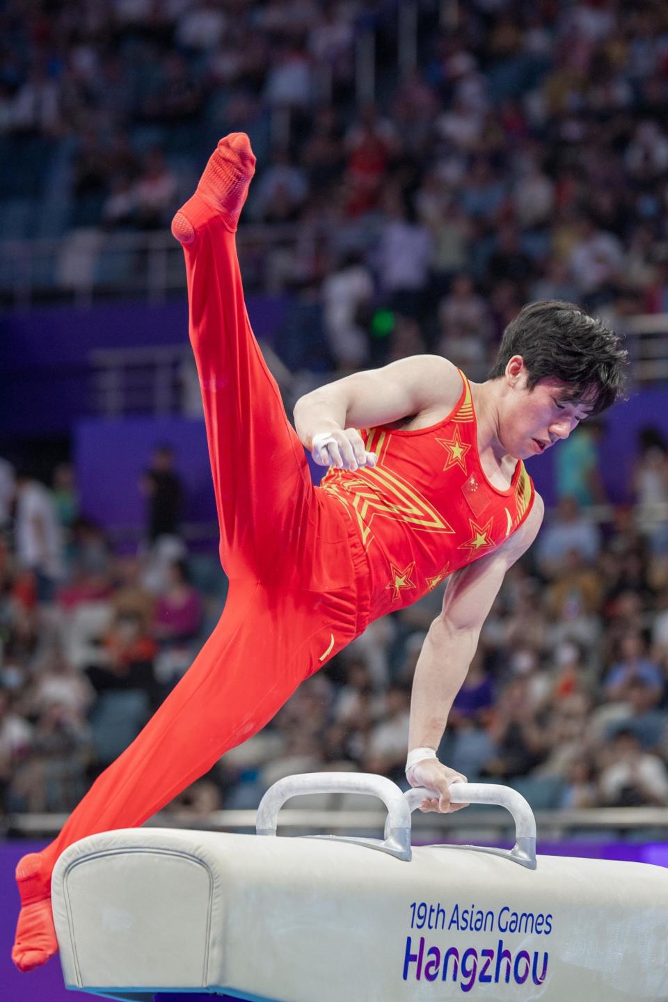杭州亚运会中国队力克日本队夺得体操男团冠军