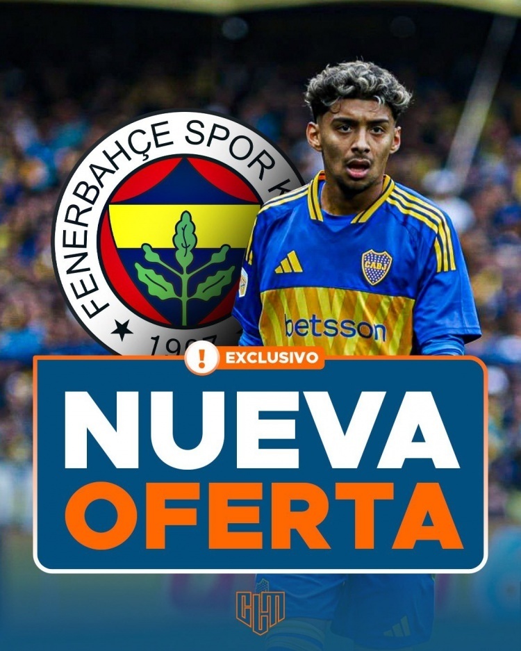 记者:费内巴切以1500万美元签下梅迪纳,球员本赛季留在博卡效力