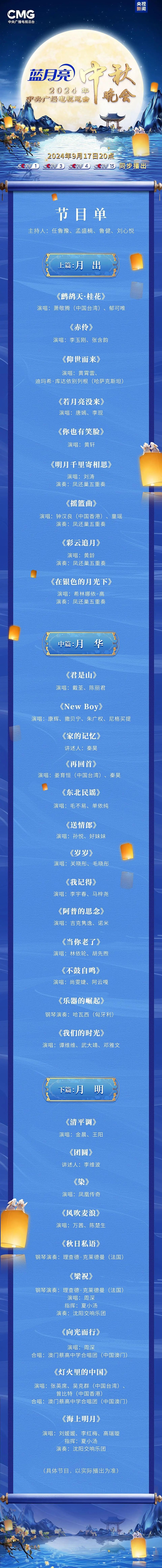 "央视秋晚"节目单发布!举办地就在咱沈阳