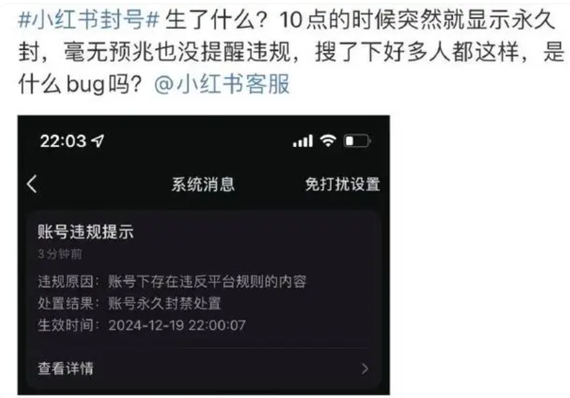 热搜第一！小红书客服回应“大量封号”：账号处罚情况只和违规程度有关