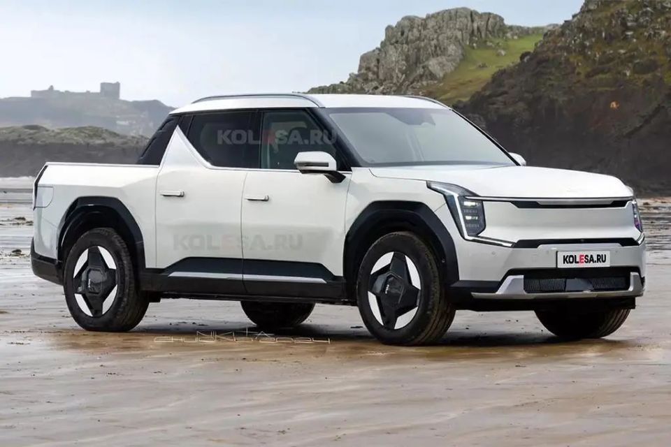 起亚ev9 皮卡渲染图曝光,竞争特斯拉和福特电动皮卡