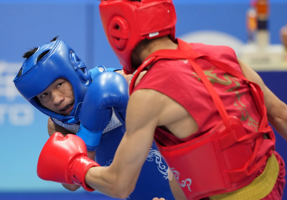 武术江海东晋级散打男子56公斤级决赛