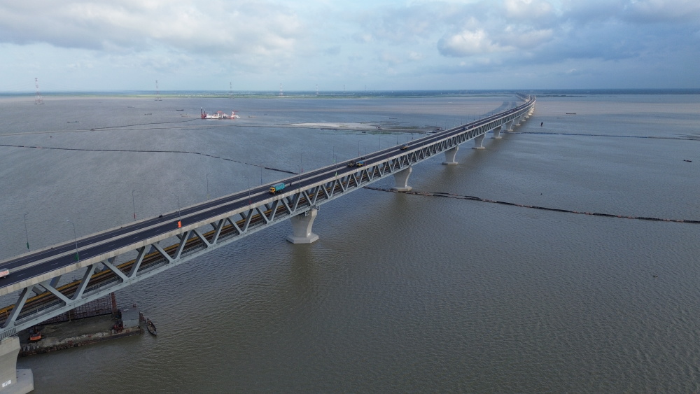 新华社发这是2023年6月25日拍摄的孟加拉国帕德玛大桥(无人机照片)
