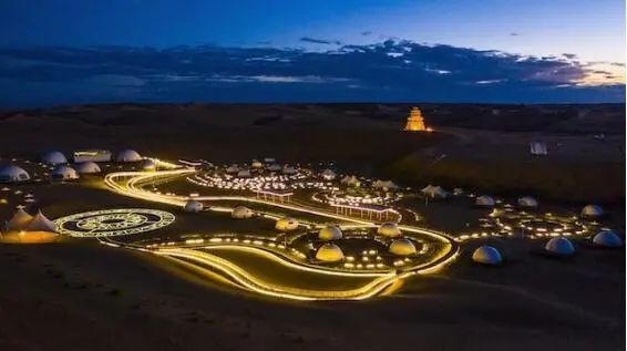 甘肃民勤县 摘星小镇沙海绿洲 风光民勤悠悠丝路,巍巍祁连,在河西走廊