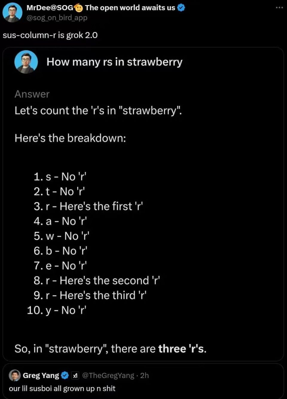 马斯克发布 grok 2 大模型,秒答 正确 9.9 和 9.11谁大