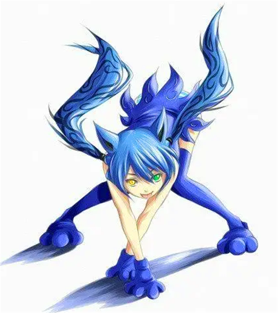 如果守鹤娘化成小姐姐,紫罗兰花纹的小裙子,手上再