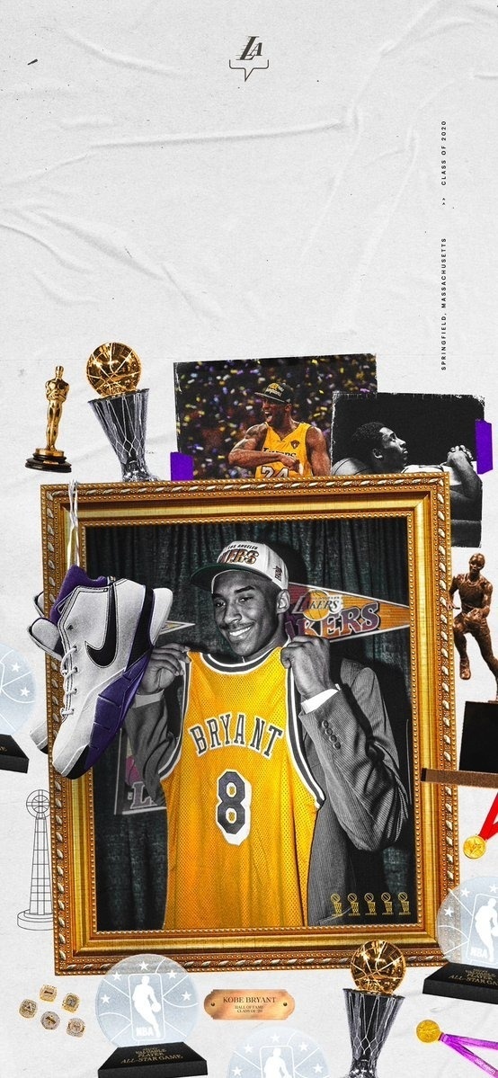 湖人官方分享八张精美科比手机壁纸_腾讯新闻