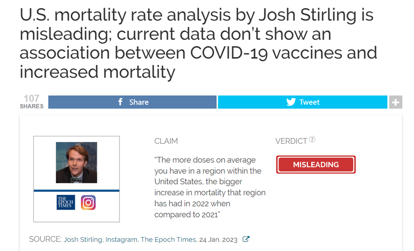 接种新冠疫苗将导致预期寿数下降？核对：该说法和提出的人都不靠谱