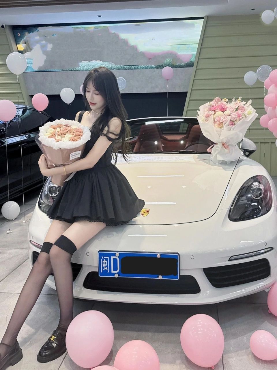 黑丝长腿美女开什么车拉风?保时捷718必是首选【提车照21】