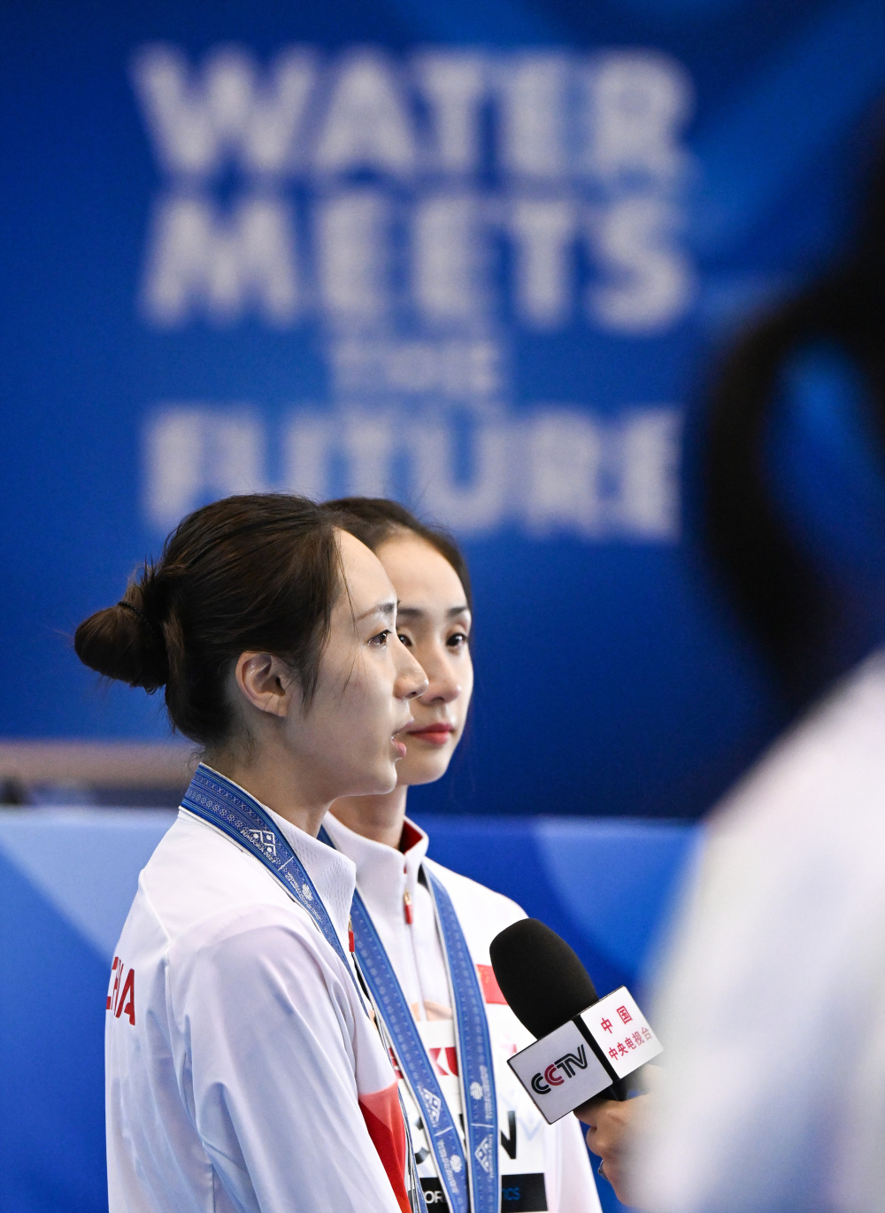 游泳世锦赛花样游泳女子双人自由自选决赛王柳懿王芊懿获得亚军2