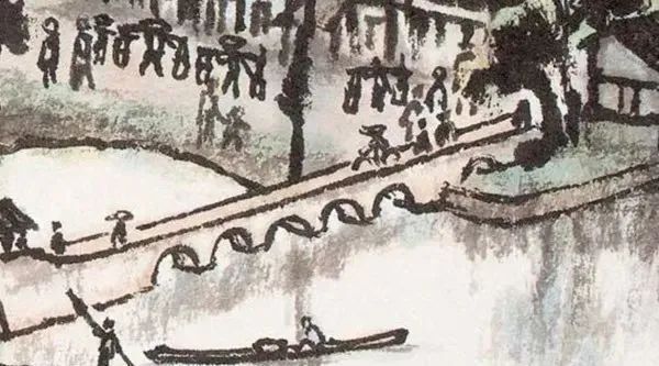 西岸两孔旱桥曾有过小规模的整修,从当时的照片或绘画分析,有可能花桥