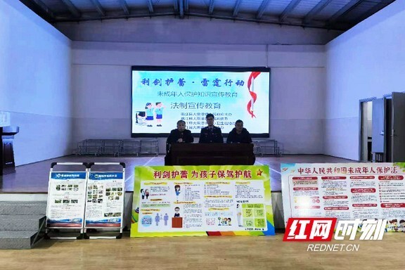 桃江县大栗港镇多部门联合开展利剑护蕾宣传活动
