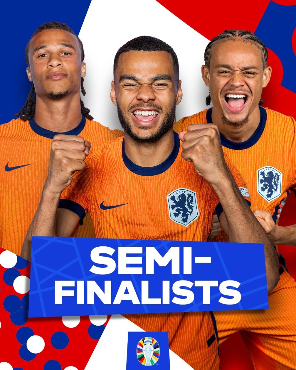 荷兰队第6次晋级欧洲杯半决赛,仅次于德国队