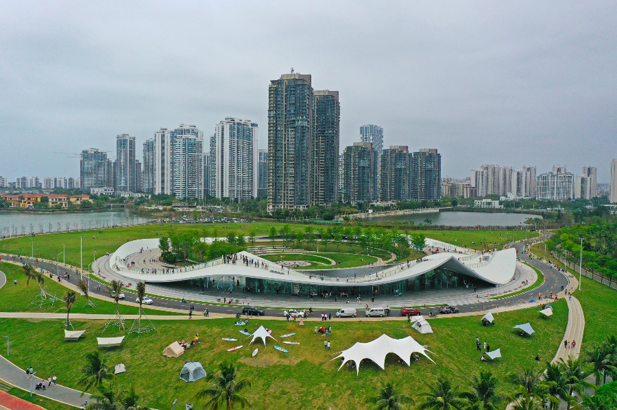 组图丨海口天空之山驿站临时增加户外帐篷