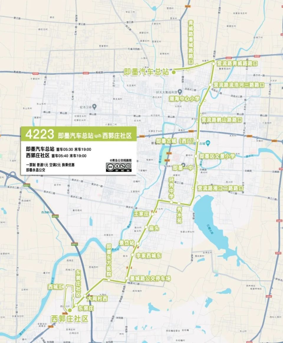 即墨区新开通公交4223路线