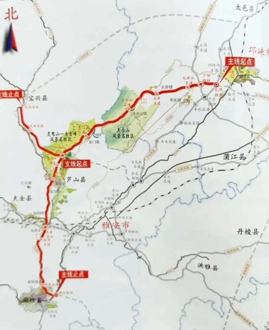 邛崃到芦山高速规划图图片