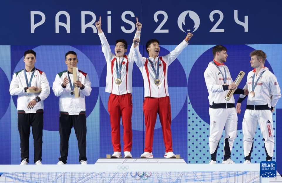 巴黎奥运会|跳水——男子双人3米板:中国选手龙道一/王宗源夺得金牌