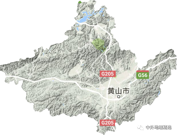 安徽省地形图,安徽省各地级市高清地形图