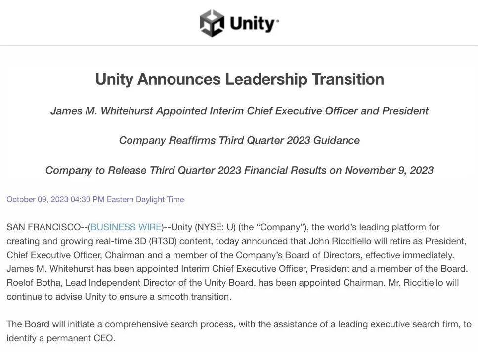 Unity CEO辞职了，开发者对于Unity的信任也会回来吗？_腾讯新闻