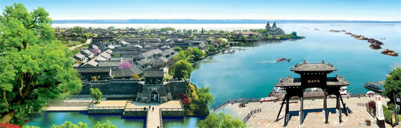 崇德广场5d巨幕等多媒体夜景演艺将运河文化与窑湾历史文化交融渗透