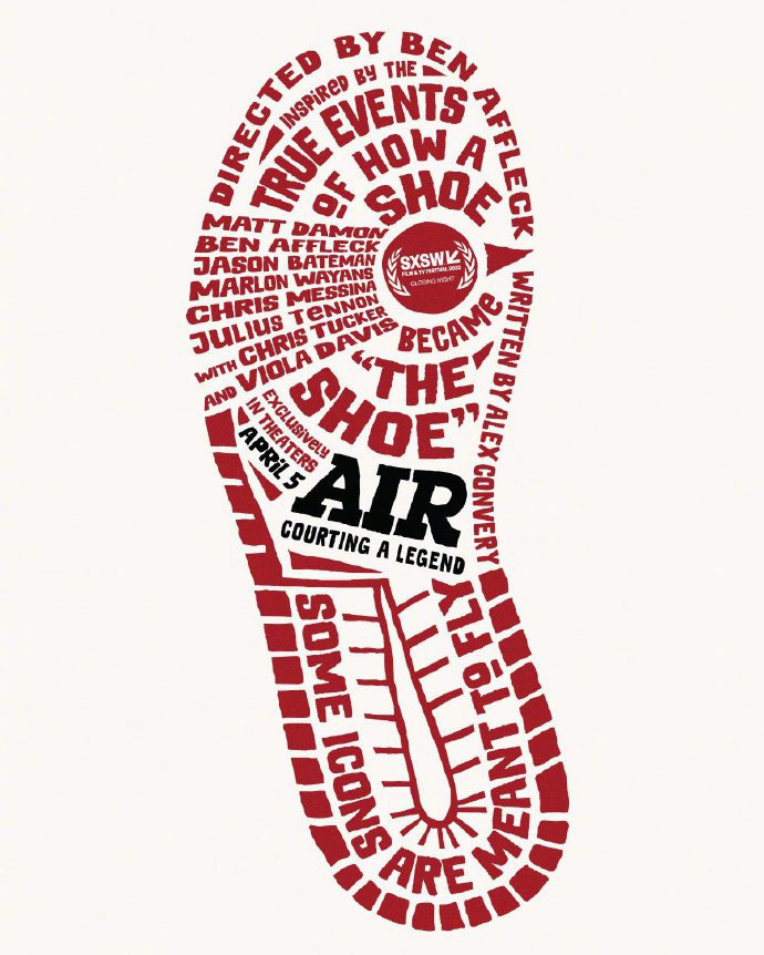 大本新片《air》发布艺术海报 经典耐克鞋底造型