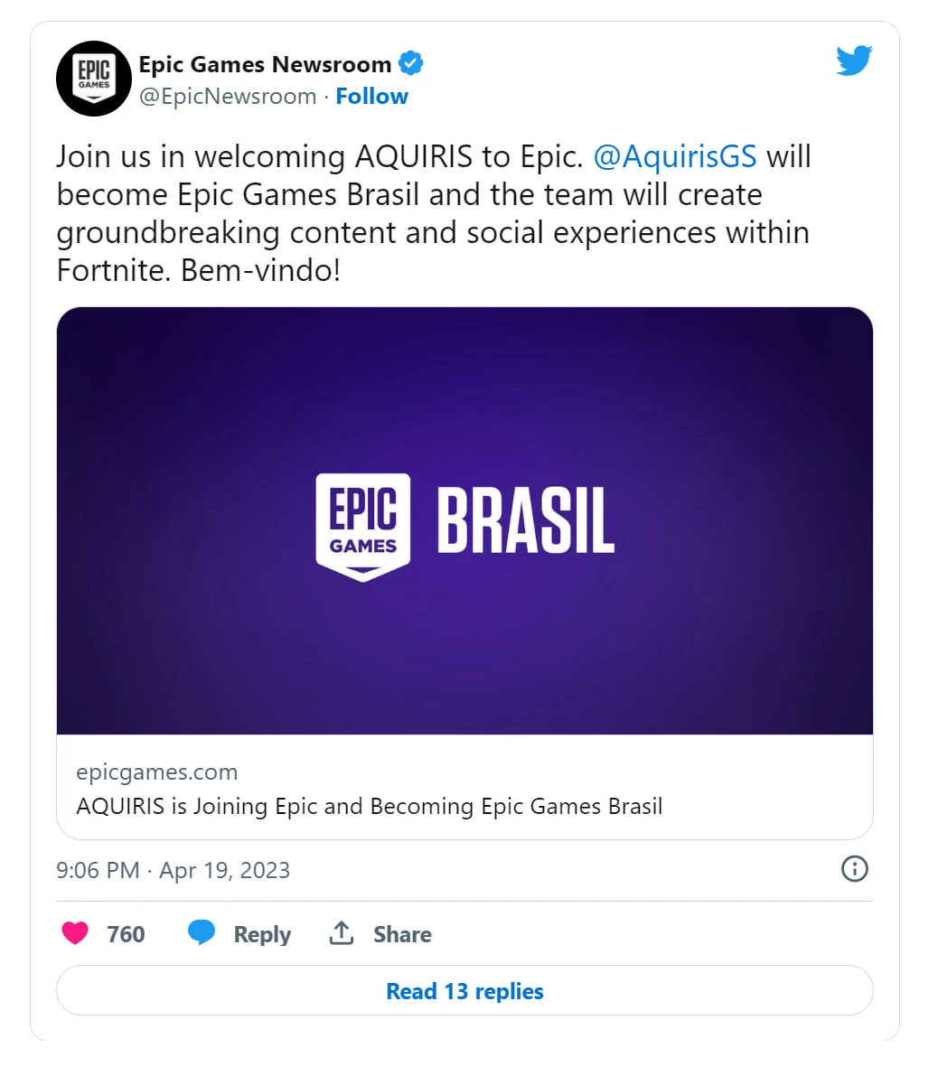 AQUIRIS is Joining Epic and Becoming Epic Games Brasil - Epic Games