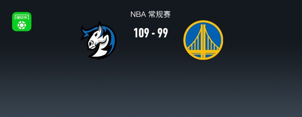 NBA战报：独行侠109-99勇士取4连胜，库明加空砍27分