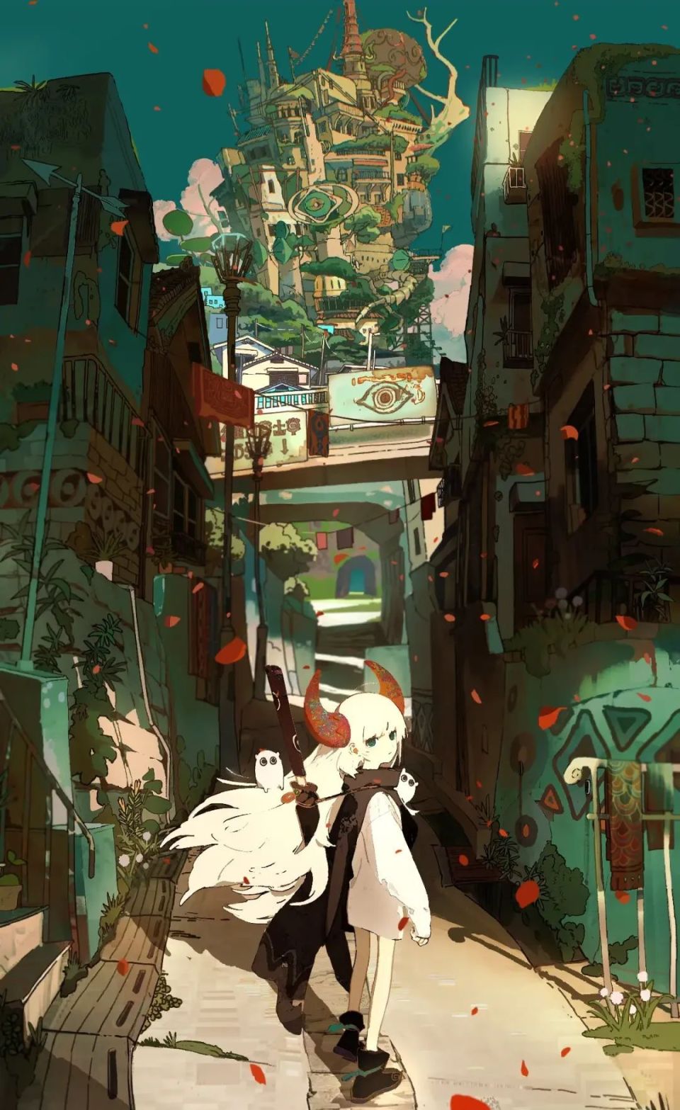 另外,这里还有一张画师「くっか」,为「eve」绘制的演唱会主视觉图.