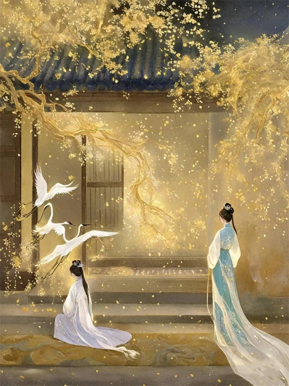 施肩吾描绘的这幅秋夜画面中,月光清澈如水却透着清寒之气,桂花的香气