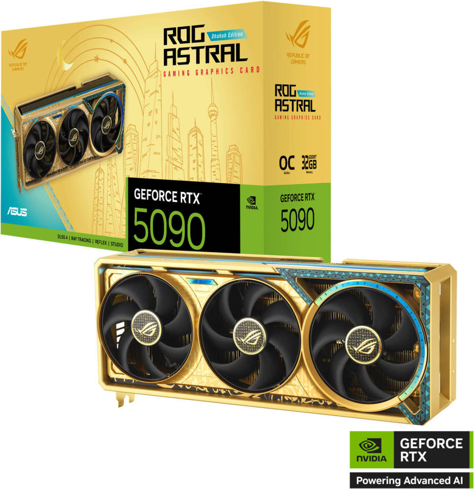 华硕推出“低配土豪版”RTX 5090，镀6.5克黄金，售价9205美元-腾讯新闻