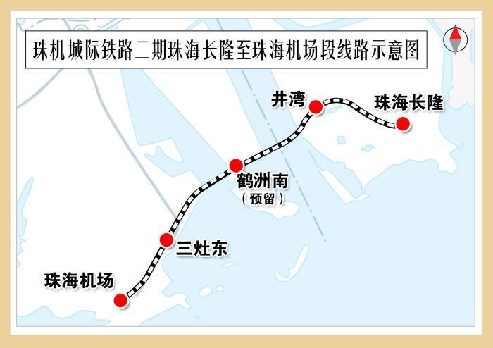 珠机乘机二期珠海长隆至珠海机场段线路示意图.