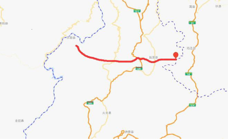 永善至盐津高速公路,简称永盐高速,路线起点位于永善县南侧染坊坡附近