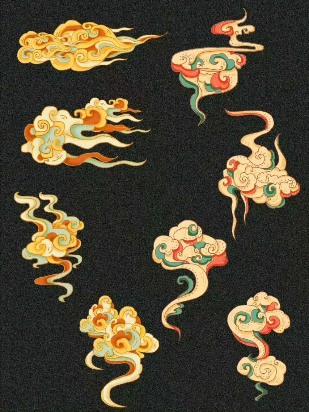 素材|500朵-古风祥云花纹参考～!_腾讯新闻