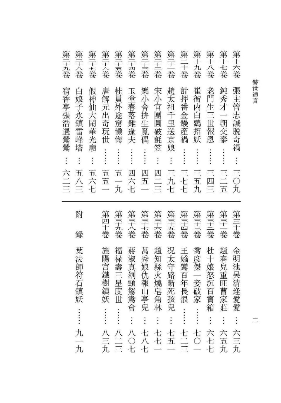 警世通言目录