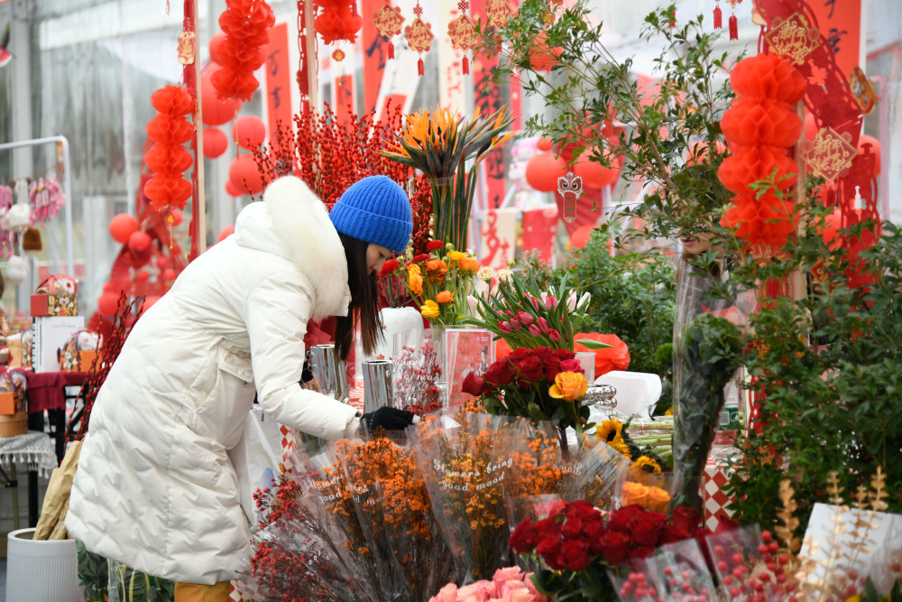 成都:逛年宵花市 喜迎新春