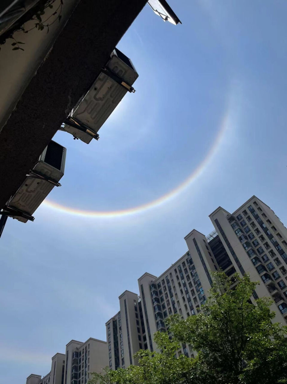 海口上空出现日晕奇观