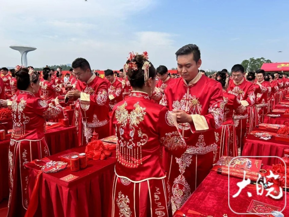 浪漫又甜蜜! 288对新人在合肥骆岗公园举办集体婚礼