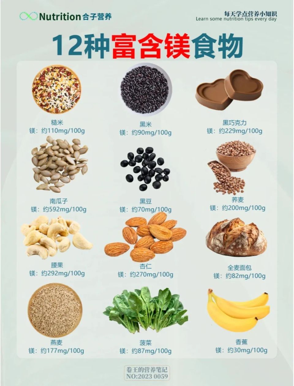 含镁的食物图片