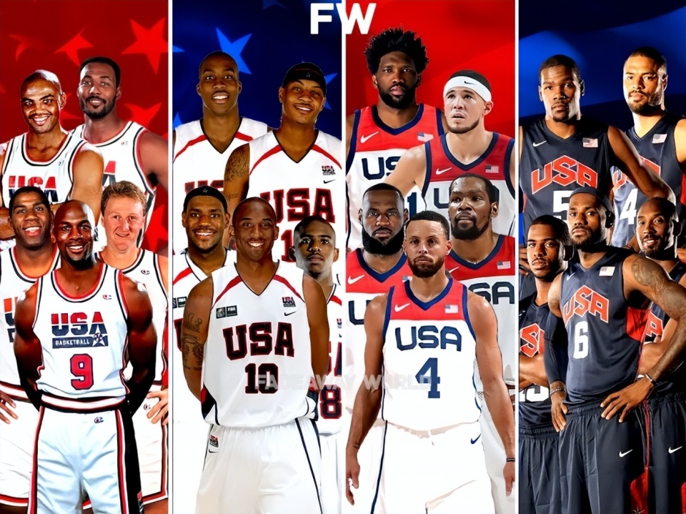 重排美国男篮梦之队实力排名:2004届垫底,2024届第3,梦八仅第2