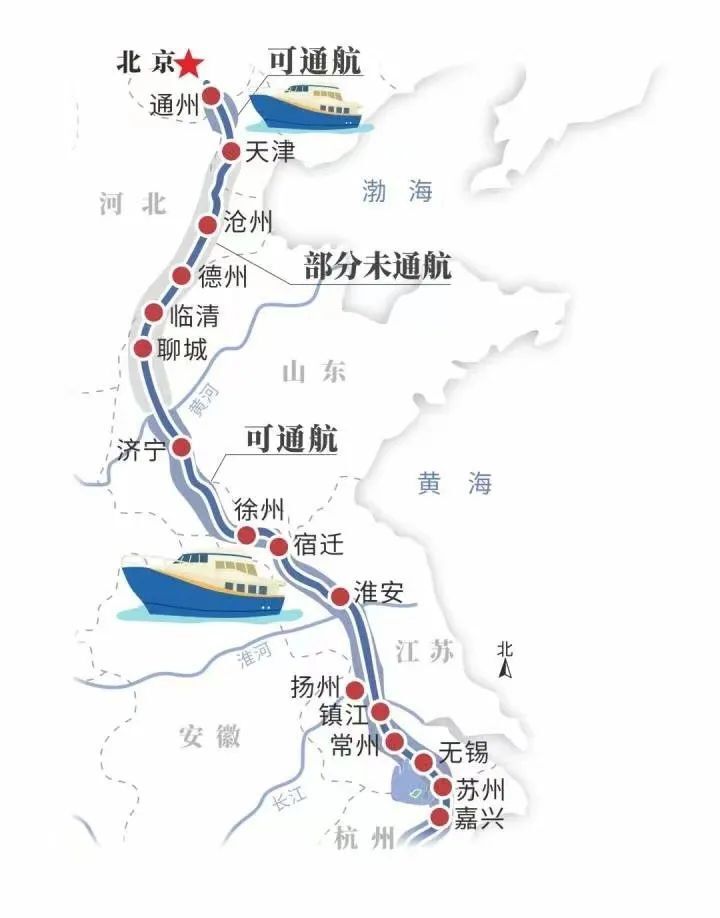 京杭运河图片路线图图片