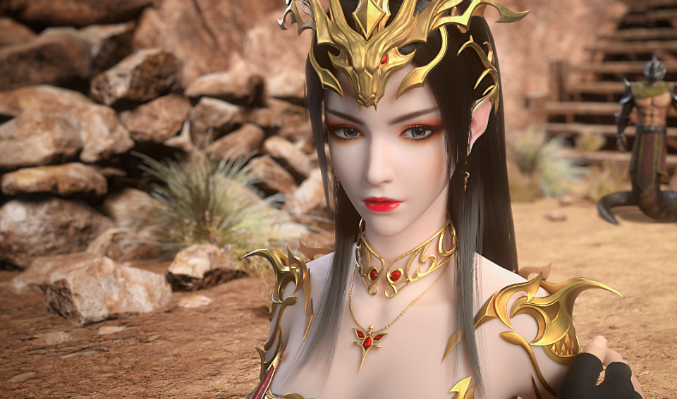 萧炎轻抚美杜莎香肩却被美杜莎无情甩开原来女王也会吃醋