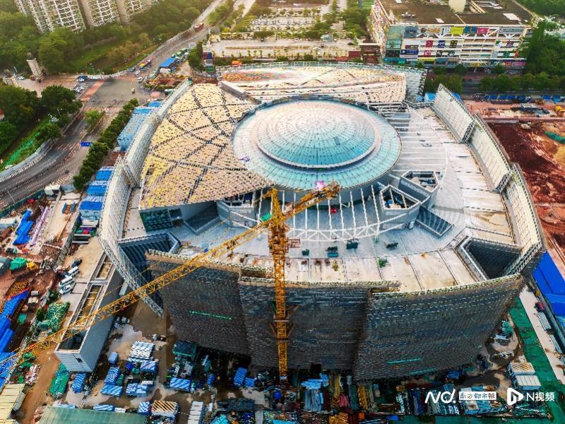 4月29日,航拍广州美术馆(新馆)项目建设现场.