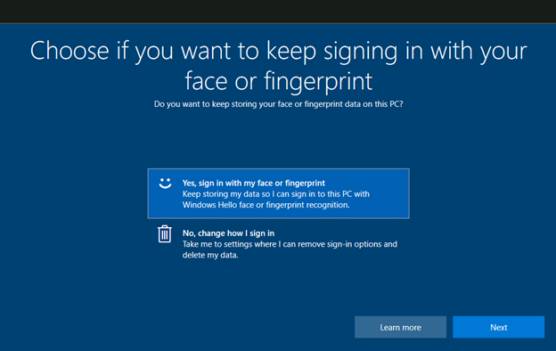 Windows Hello更新后，我是否应继续使用面部或指纹解锁功能？